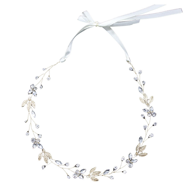 

Bride Simple Wedding Hair Accessories Leaf Rhinestone Hair Band Vines Crystal Band Women's Rhinestone Headdress