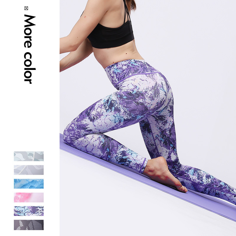 

Woman Sports Tight Fitness Yoga Pants Quick-drying High-elastic Bottoming Digital Print Pants Leggings Sport Fitness Colorvalue, 002