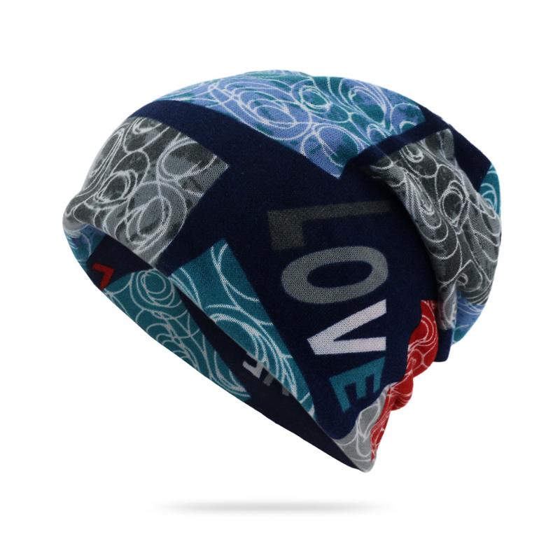 

Fashion Women Vintage Knit Women Scarf Hat 2 Used Winter Warm Casual Patchwork Lady Beanie Girl's Gorros Mujer Invierno, Blue