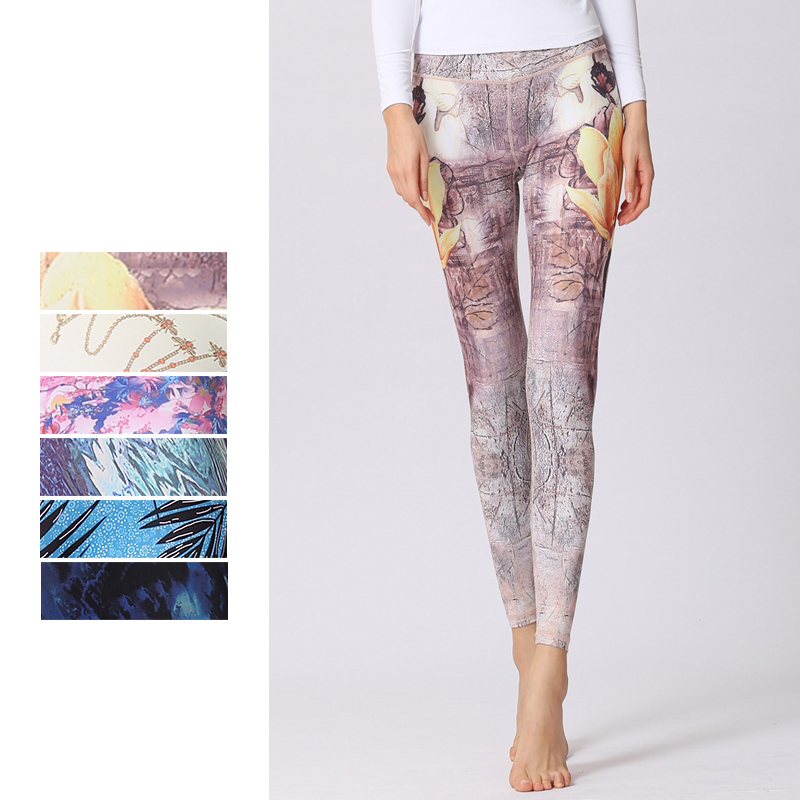

Women Yoga Pants Training Workout Sport Leggings Seamless Sexy Yoga Leggings Fitness Gym Running Pants Printing Legging Tights, Style 6