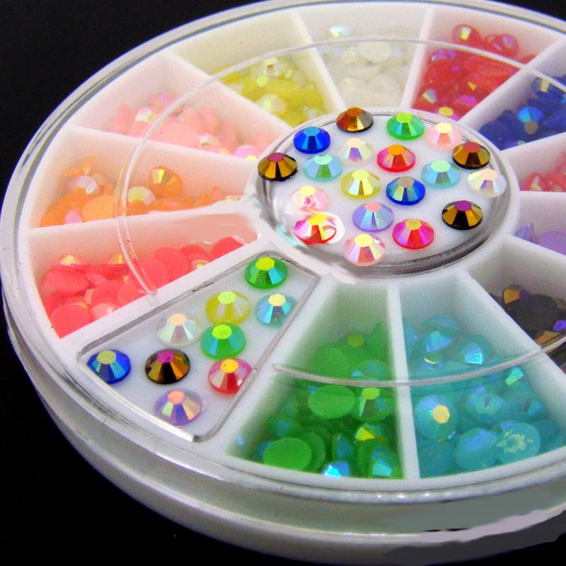 

Color 3D Wheel AB Acrylic Diamond Nail Glitter Nail Rhinestones Crystal DIY Art Decorations Manicure Tools Accessories
