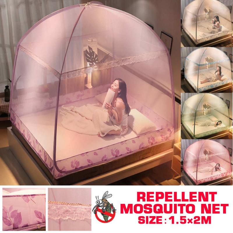 

150x200cm Mosquito Net RomanticThree-door Mosquito Net For Bed Portable Yurt Insect-proof Home Use Bed Tents