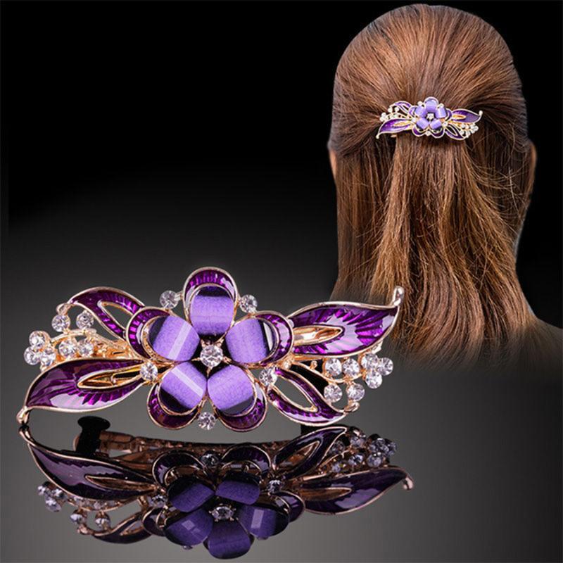 

Haimeikang Retro Dripping Oil Barrettes For Women Rhinestone Butterfly Peacock Resin Hair Clips Bow Hairpins Hair Accessories