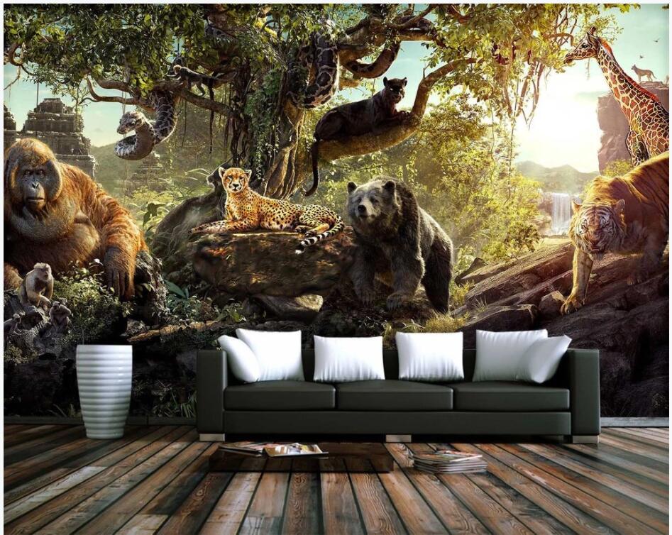 

wallpaper 3d custom photo mural on the wall Beautiful Forest 3D Animal World background Home decor living room wallpaper for walls 3 d, Non-woven wallpaper