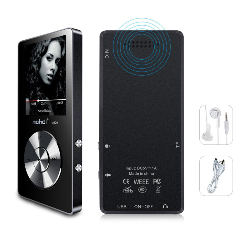 

Original metal MP3 player lossless HiFi MP3 Music player with High Quality Sound out Speaker FM radio Clock(Black