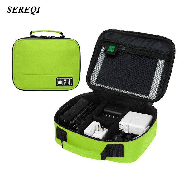 

SEREQI Digital Storage Bag Pouch Earphone Data Cables USB Flash Drives Travel Electronic Accessories Organizer Case