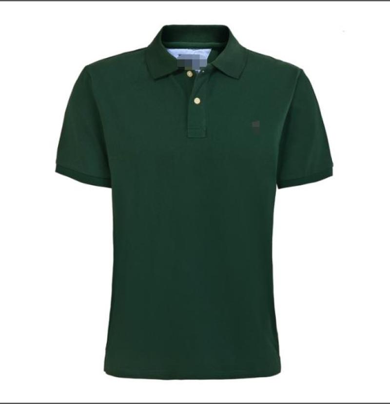 

Dark Green, Men'S Lapel Simple Pure Color Short-Sleeved Shirt, Deep green