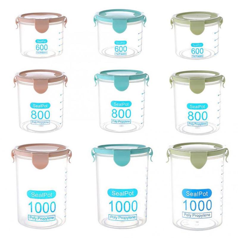 

Kitchen Container Plastic Transparent Sealed Containers Kitchen Cereal Beans Nuts Storage Box