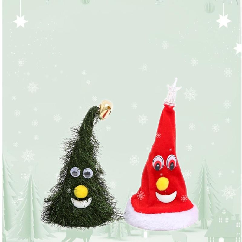 

Electric Christmas Hat Santa Claus Music Swing Hats Christmas Creative Decoration Supplies Xmas Party Cap kerstmuts #3F