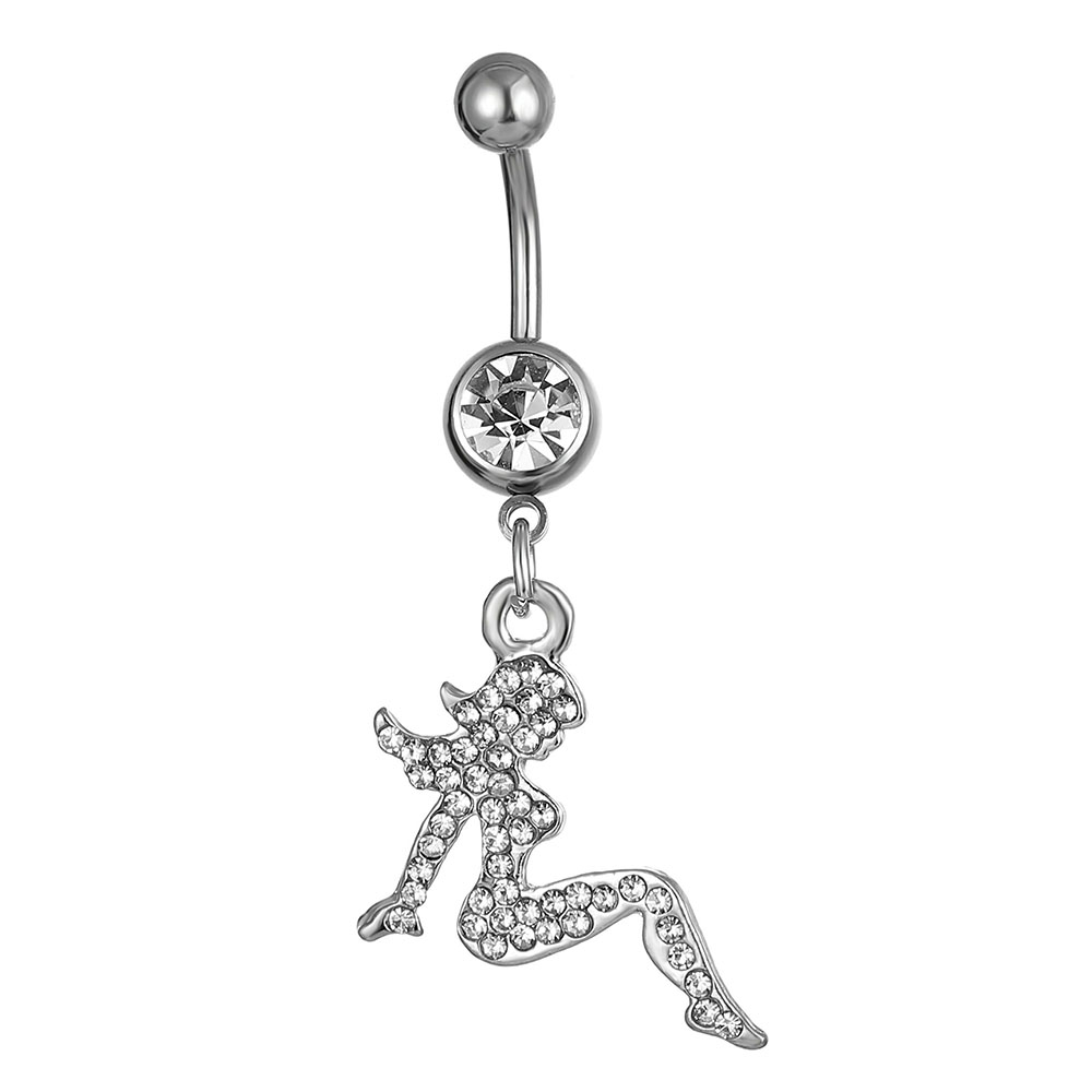 

D0087 ( 1 color ) Nice style belly ring angela piercing jewelry Rings Body, Silver