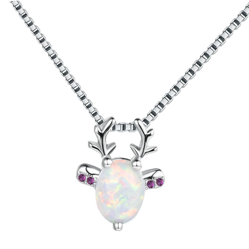 

Fashion Hot Sale Women's Deer Necklace 2020 Jewelry Gift White Stone Necklace for women