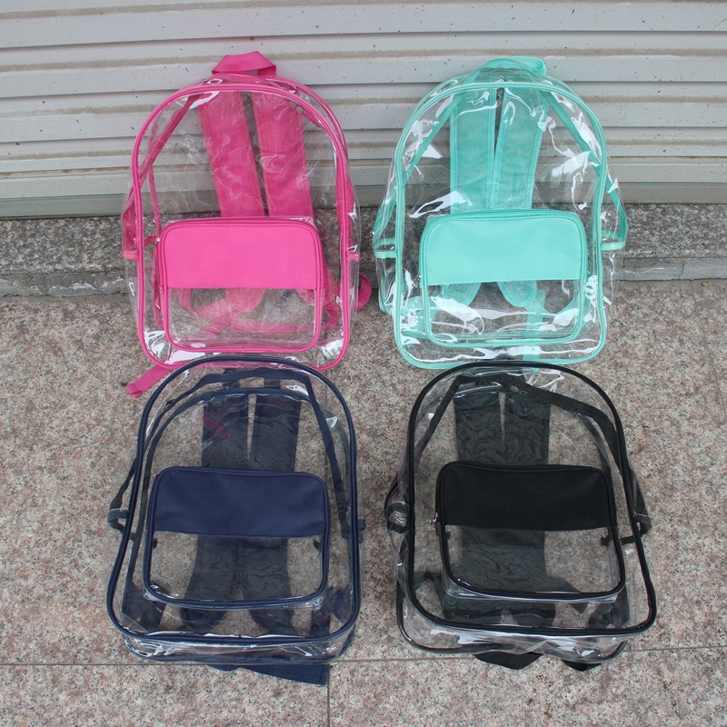 

10pcs/lot new arrival customize waterproof PVC clear backpack student school bag transparent school pack