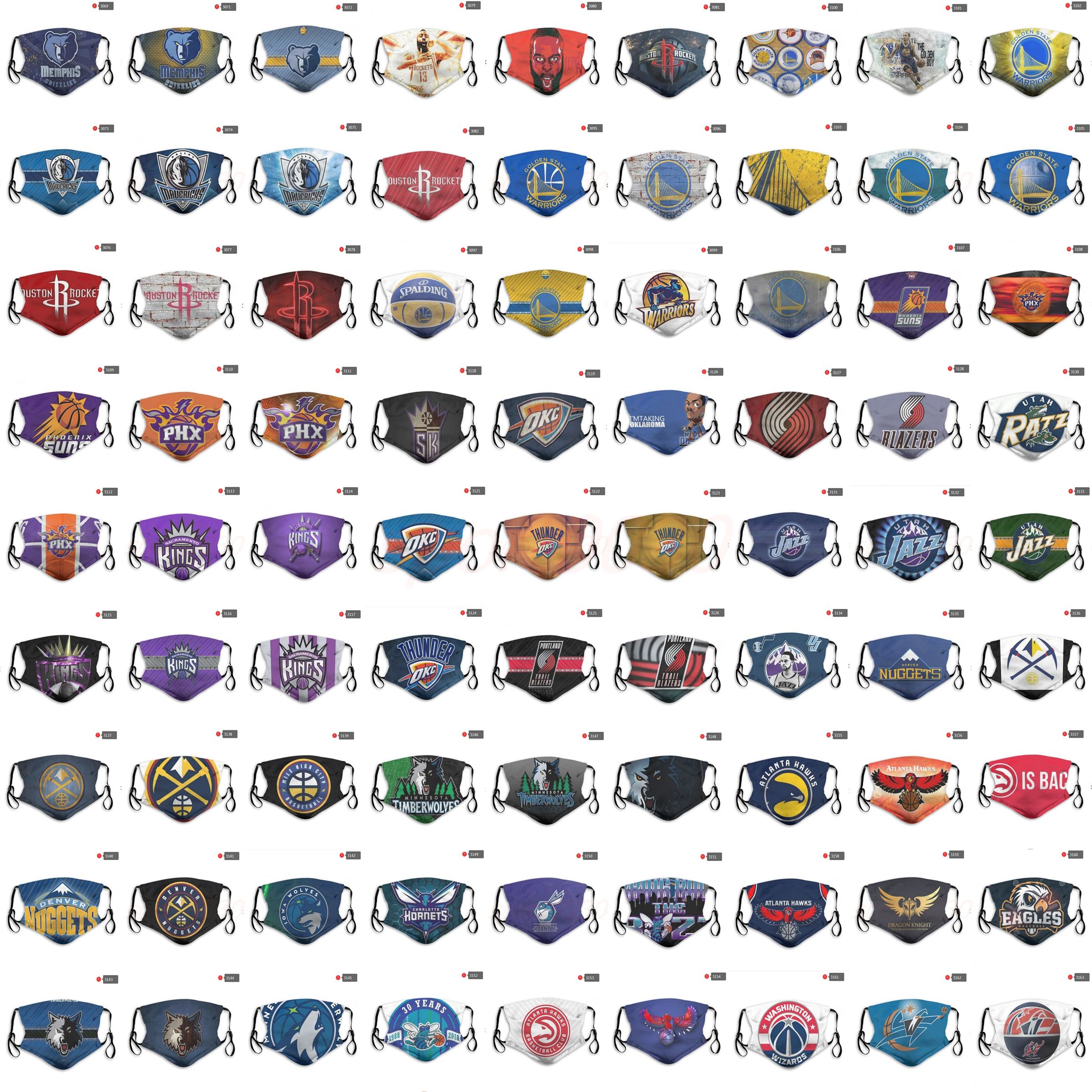 

DHL Free Shipping 2020 New Luxury Designer Face Masks Men and Women Cotton All Star Basketball Team Mask Dust Protection Reusable Mask PM2.5