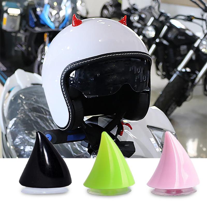 

Motorcycle Helmet Corner Rubber Horn Devil Decoration Refit Suction Cup Doll Racing Universal Horn Personality Moto Headwear, Green