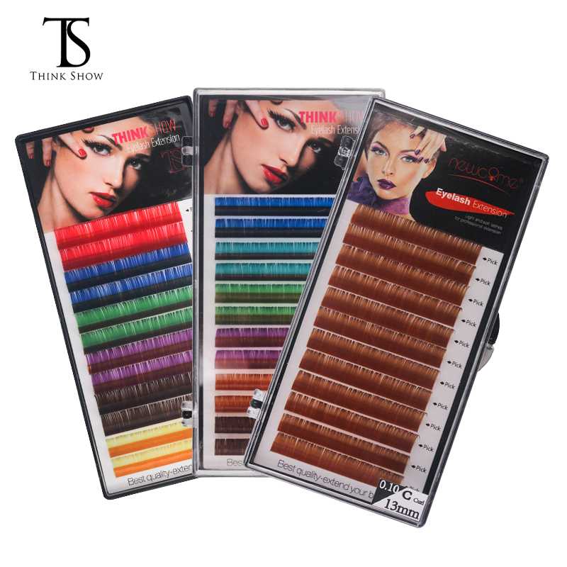 

THINKSHOW All Size 0.07/0.10 Thickness Silk Volume Color Eyelash Natural and Soft Eyelash Extension Individual