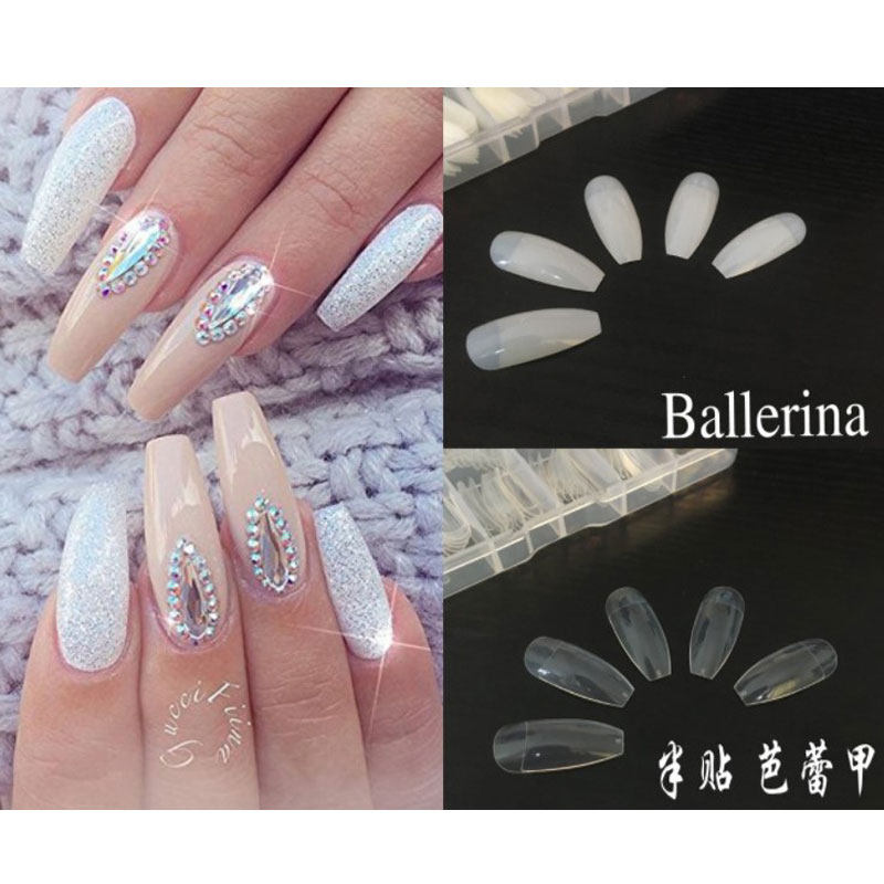 

3 Bagged French Semi-paste Ballet Nail Piece Semi-paste DIY Nail Tool 1500pcs, White
