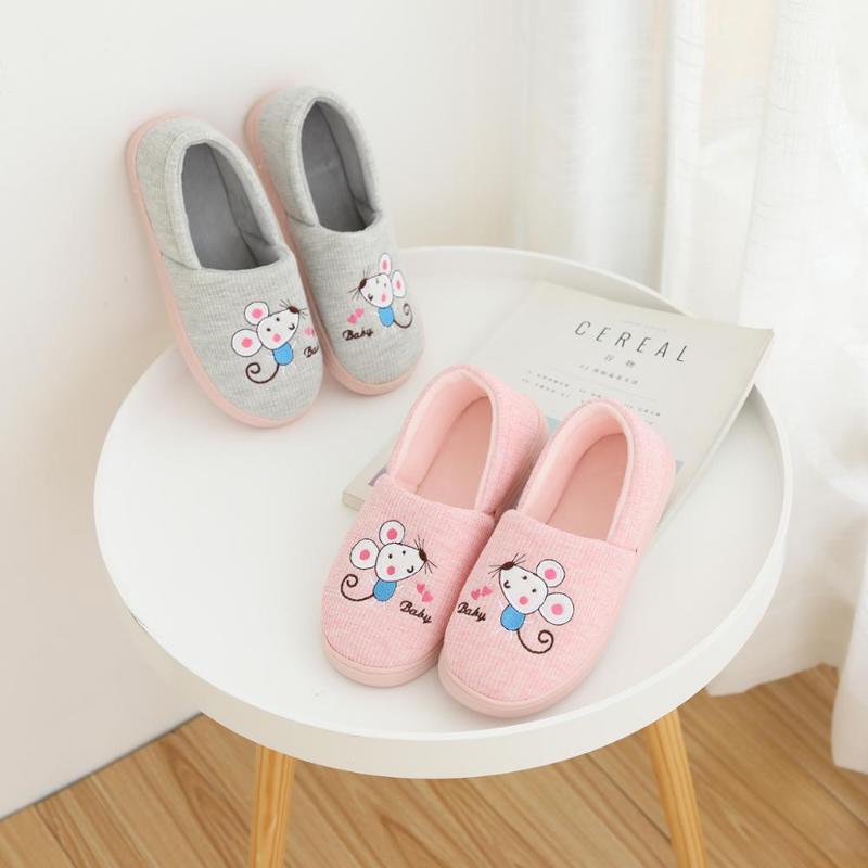 

Millffy lovely mouce shoes woman Slippers for girl Indoor pink gray rat Warm House Floor Soft Women shoes