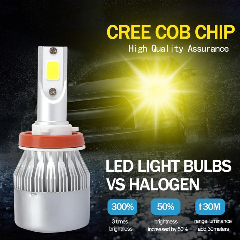 

2020 New Arrival H8/9/11 LED Car Light Lamp 72W 8000lm 3000K Yellow LED Bulbs Illumination Car Headlights Fog Lamp