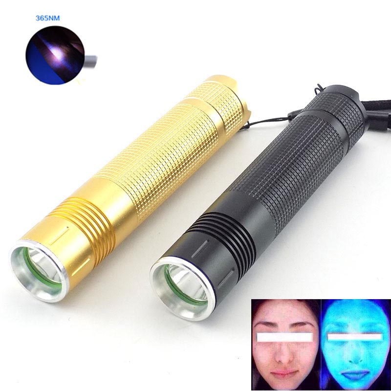 

365nm Lamp Flash Light UV LED Torch Light Ultra Violet Blacklight 18650 Battery Lantern For Marker Checker Detection