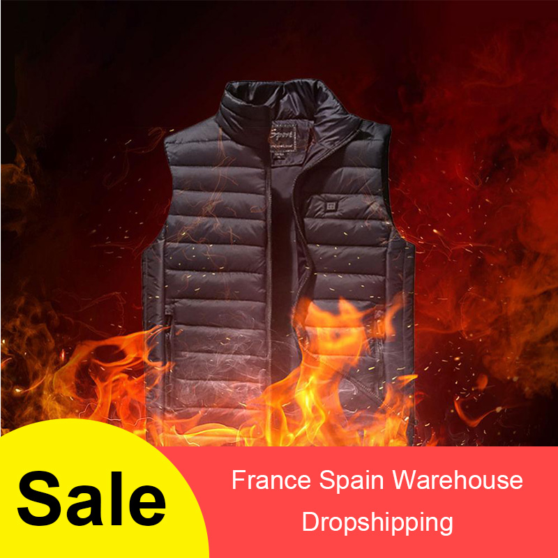 

Men Women Outdoor USB Infrared Heating Vest Winter Flexible Electric Thermal Clothing Waistcoat Fishing Hiking, Black