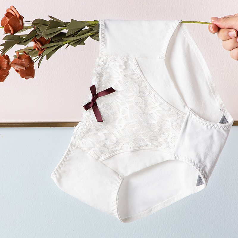 

Women's 2 Pack Plus Size Sexy mid Rise Sheer Lace Breathable Panties Hipster, White