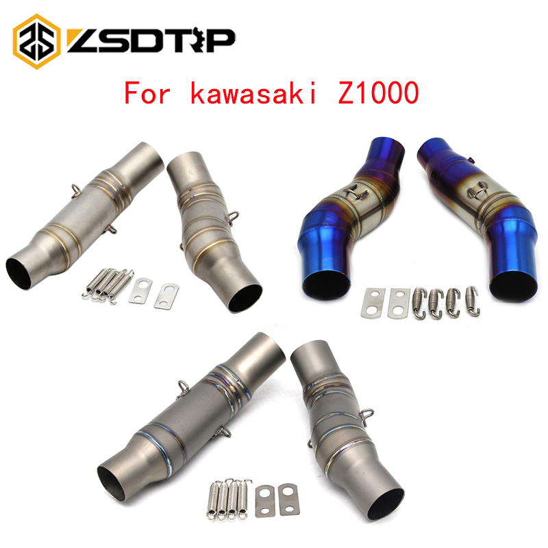 

ZSDTRP Universal Motorcycle Z1000 Exhaust System Middle Link Pipe Stainless Steel 2010-2020