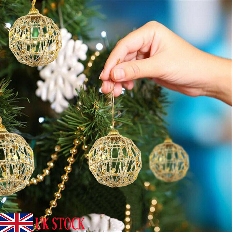

5/6cm Golden Glitter Christmas Baubles Xmas Tree Ornament Ball Christmas Decoration
