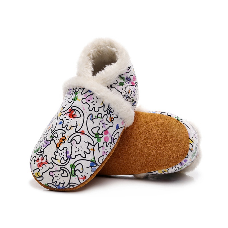 

Fashion Soft Sole High-tops Boots Infant Toddler Shoes Soft Sole Baby Boots Winter Warm Shoes With Velvet Baby Cowhide