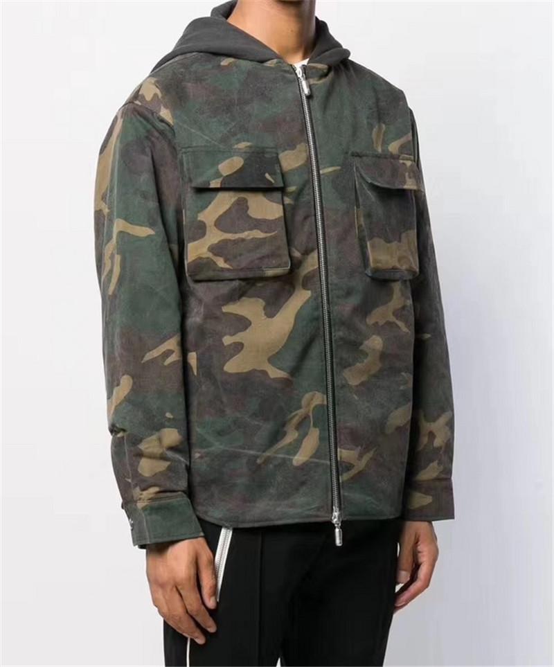 

Designer Cotton Jackets Fashion Slim Panelled Mulit Pocket Mens Cotton Jackets Casual Males Clothing Camouflage Print Mens, Army green