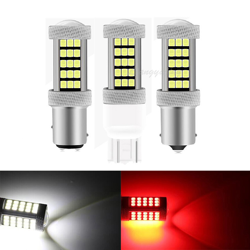 

2pcs 1156 BA15S P21W 1157 BAY15D P21/5w T20 7443 W21/5W 66SMD 12V Car LED Tail Bulb Turn Brake Lights Reverse DRL Signal lamp, As pic