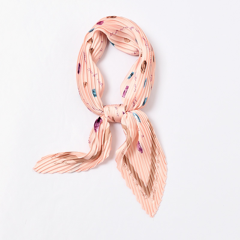 

Bright Yarn Ball Pattern Pleated Scarf Small Silk Print Bandana Kerchief Women Neckwear Decorated Headband [3988