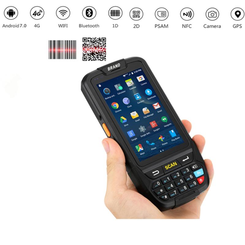 

PDA Scanner Portable IP65 Rugged 2D QR 1D Laser scanner PDA Handheld Terminal 4G Android 7.0 Bluetooth wifi Barcode