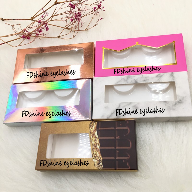 

100pcs/lot Empty Eyelashes Packaging Soft Paper Lash Box Free Simple Logo Custom Private Label