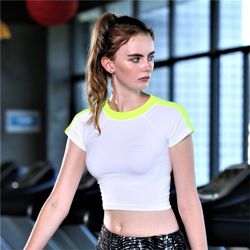 

New Yoga Shirts Tops Sports Apparel Female Fitness Tanks Sport T Shirt Woman Gym Athletic Workout Running Clothes for Women Yoga, Red