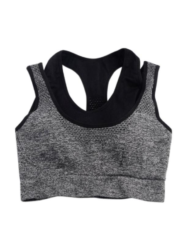 

Mounchain Female Sports Bra without Steel Ring Layered Vest Type Cotton Underwear for Running Yoga Outdoor, Black
