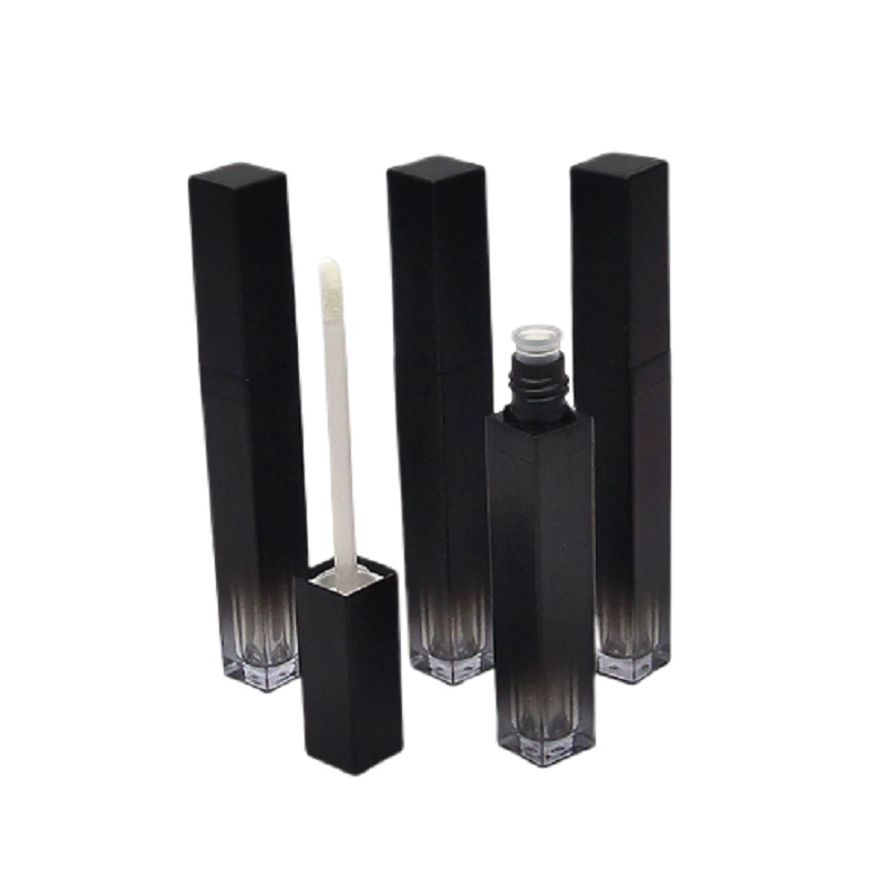 

5ML Empty Lipgloss Tube Square Matte Black Gradual Lip Glaze Bottle Cosmetic Packaging Lip Gloss Tubes Container