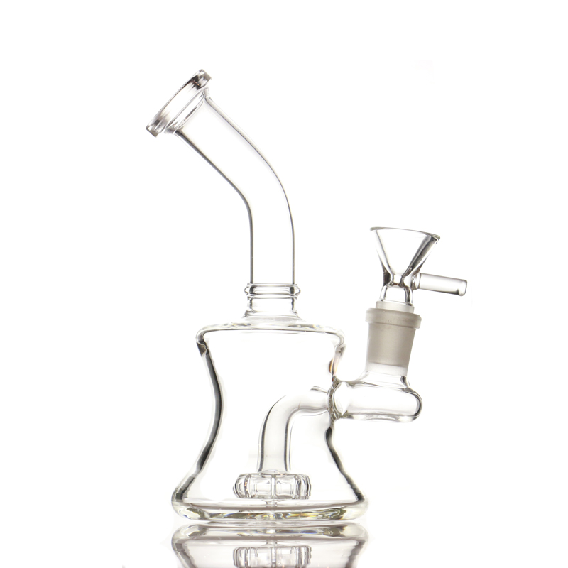 

Cheap glass water bongs Tyre Perc Water Pipe with 14 mm joint dry bowl free shipping