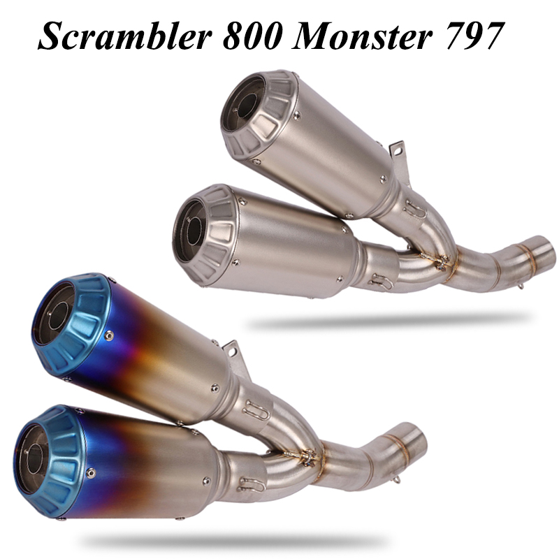 

2020-2020 for 821 800 Motorcycle Exhaust Pipe 49mm Middle Pipe Slip On 51mm Muffler with DB Killer Escape
