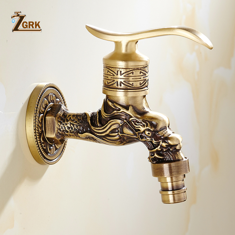 

ZGRK Bathroom Faucet Brass Tap Kitchen Outdoor Garden Taps High Quality Washing Machine Mop Luxury Antique Decorative Bibcock