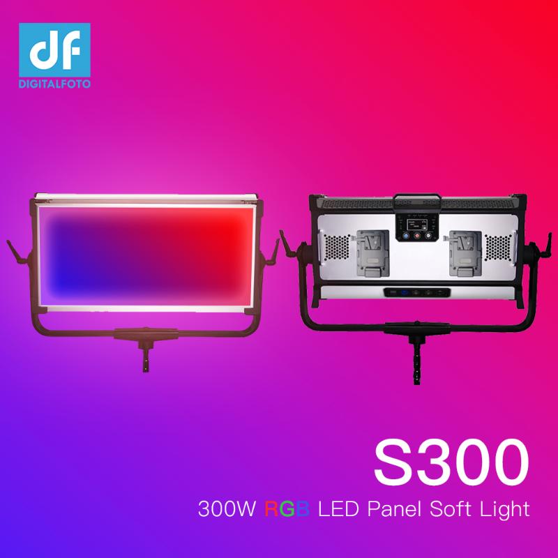 

S300W Full Color RGB LED Panel Continuous Video Soft Light 2800-9990k APP Control Dimming with 12 Color Effect for studio