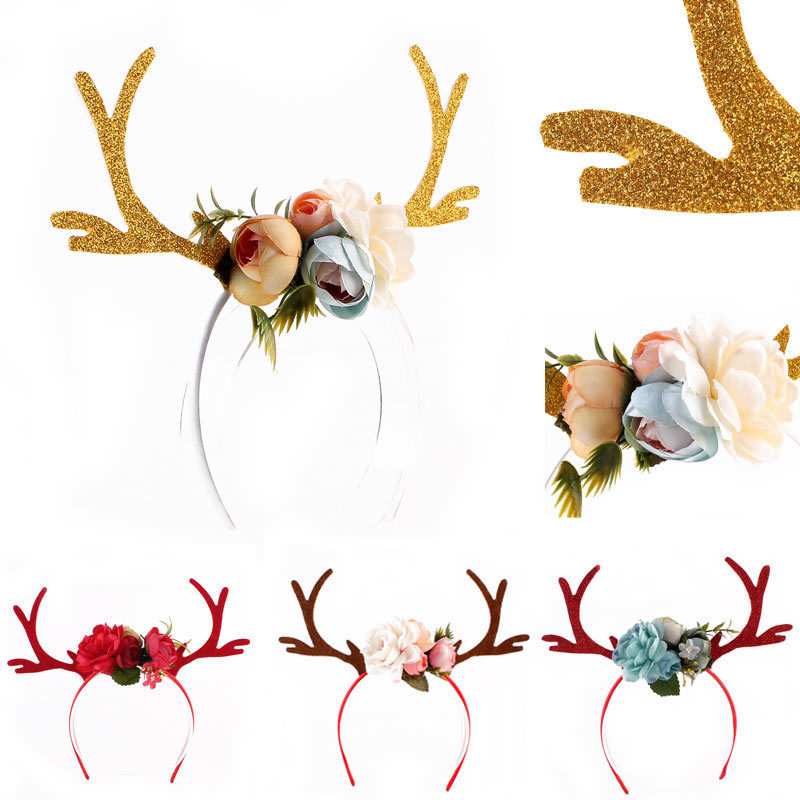 

Event & Party Supplies Christmas Headwear Sweet Women Girls Kids Deer Antlers Costume Ear Party Hair head band Headband