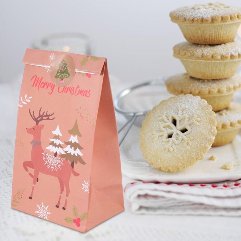 

1 Set Candy Bag Prime Durable Sturdy Paper Biscuits Bag Paper Gift for Christmas