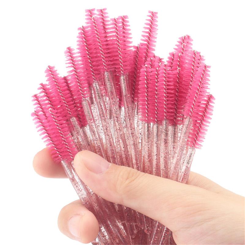 

Makeup Brushes 50pcs Shiny Disposable Eyelash Applicator Wands Curler Brush Set Mascara Eyebrow Spoolers Comb Spoolies