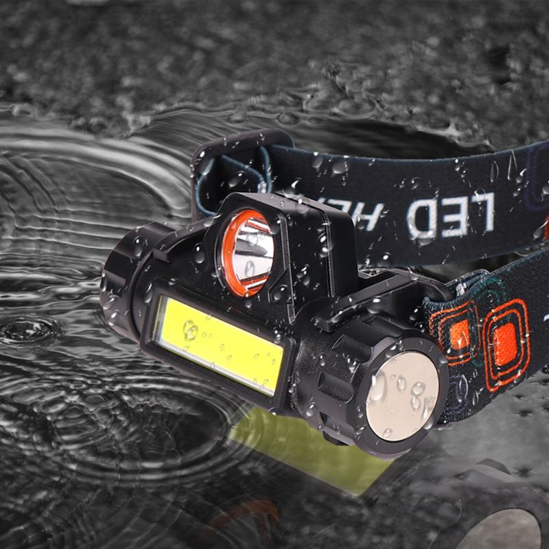 

4000LM Portable mini Powerful LED Headlamp XPE+COB USB Rechargeable Headlight Built-in Battery Waterproof Head Torch Head Lamp
