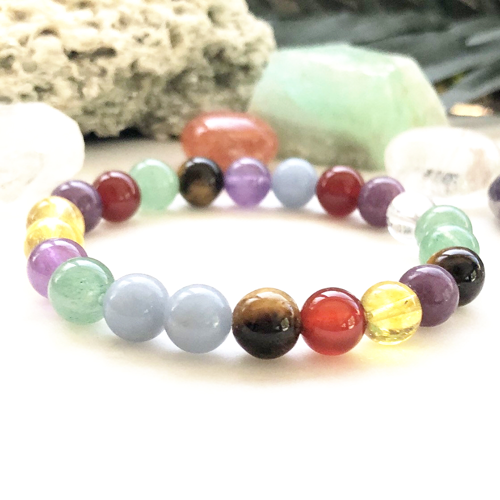 

MG0891 New Design Mix Gemstone Bracelet Women`s Crystals Yoga Energy Mala Bracelet Australian Carnelian Bracelet, Black