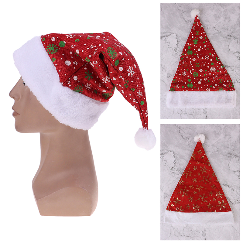 

Christmas Decorations 1pcs Hat For Adults Children Santa Claus Ornaments Hats Party Cap Xmas