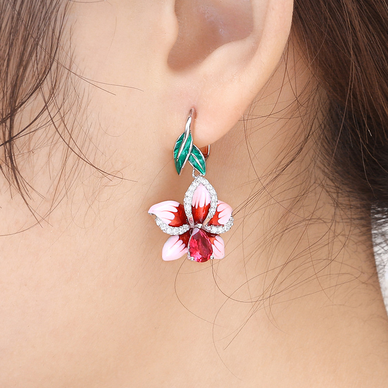 

Stud Creative Lover Flower Earrings Classic Lady Fashion Jewelry For Female Gift Aretes De Mujer Modernos 2021