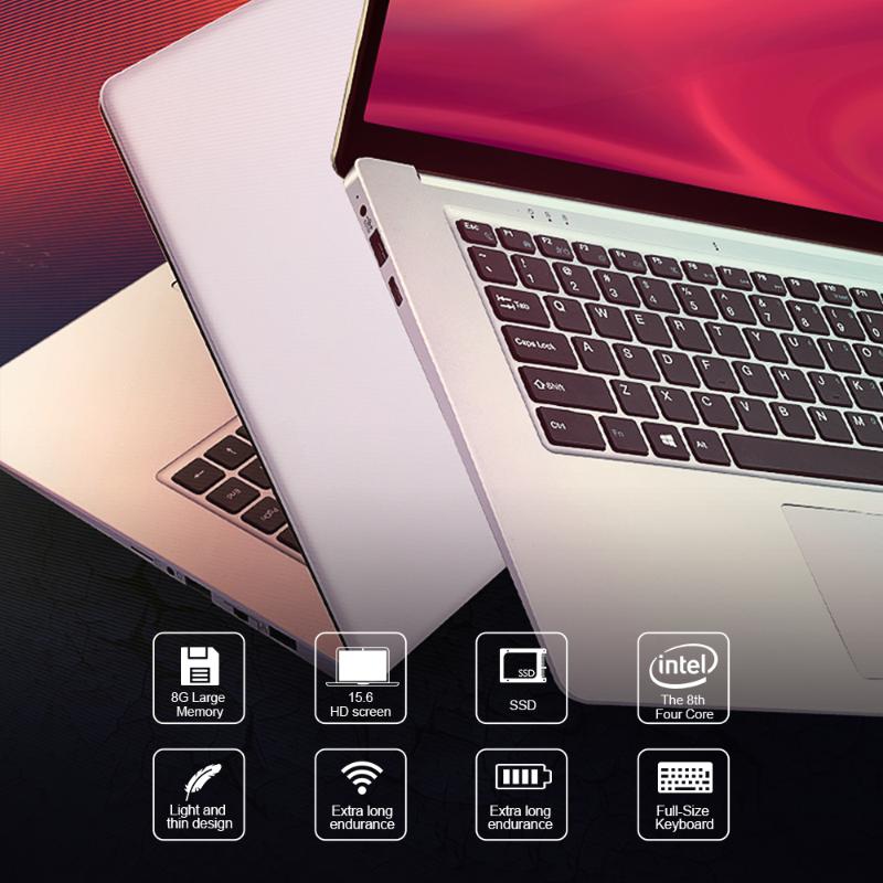 

T-bao X8S 15.6inch Ultra-thin Laptop 1080P IPS Celeron J4115 8G Memory 521G SSD Portable Computer for Office and Game, Black
