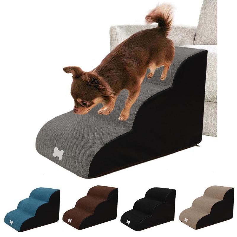 

Dog Stairs Ladder Pet Stairs Step Dog Ramp Sofa Bed Ladder For Dogs Cats Large Steps For Indoor And Outdoor Pets, Black