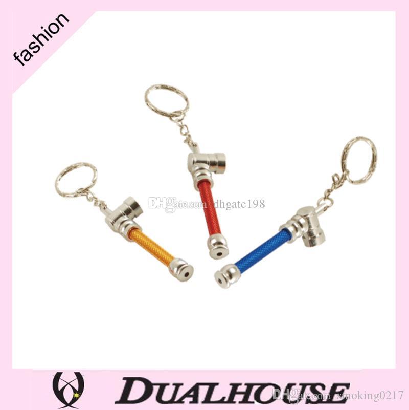 

Tobacco Mini Key chain Keychain Tobacco Pipe Ultimate Pipe Mini Aluminum Metal Smoking Keychain Pipe Gift Mixed Colors